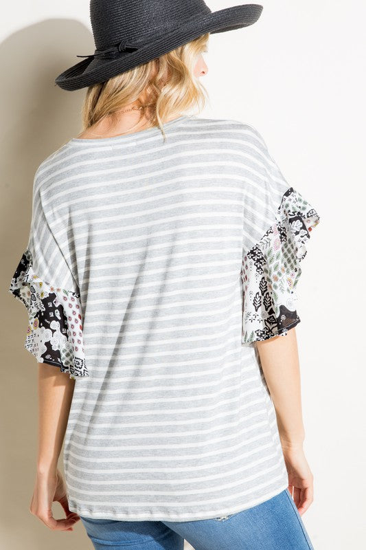 PAISLEY RUFFLE TOP