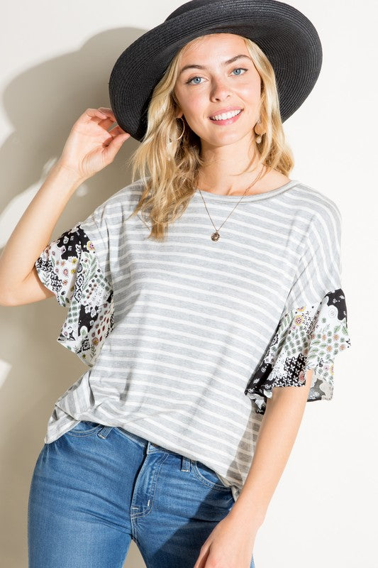 PAISLEY RUFFLE TOP