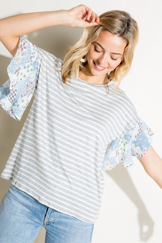 PAISLEY RUFFLE TOP